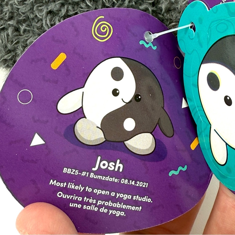 ✌️ Josh ☯️ the Yin Yang Retro Bum Bumz Plush Bean 4.5" Kelly Toy NWT New Beaded - Picture 2 of 2